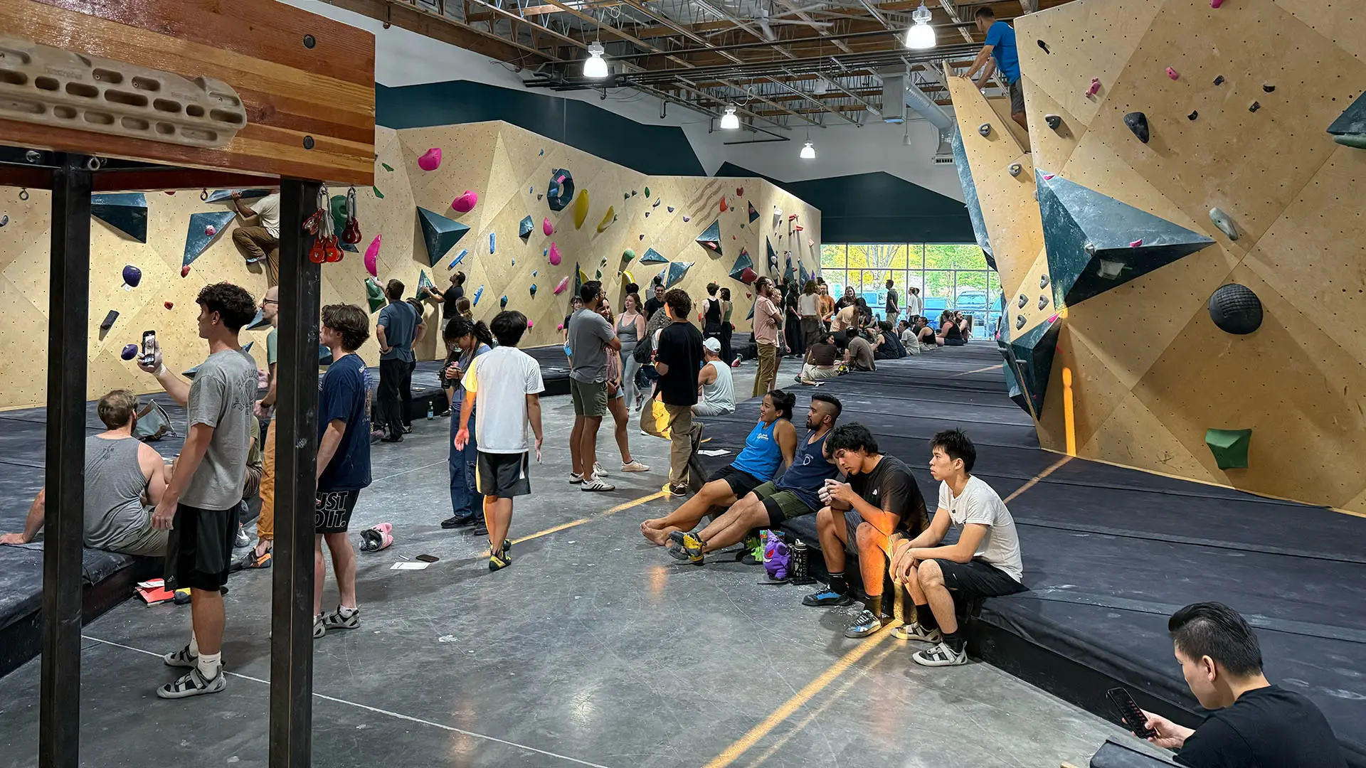 climbers in the gym